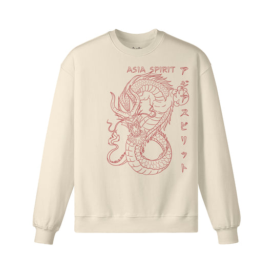 Heavy Oversized Sweatshirt mit Japan Drachen Asia Spirit print-ASIA-Shirts ASIA-Shirts