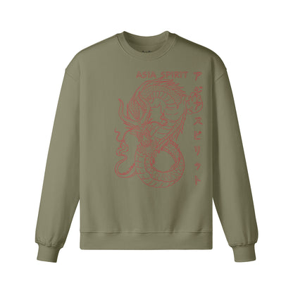 Heavy Oversized Sweatshirt mit Japan Drachen Asia Spirit print-ASIA-Shirts
