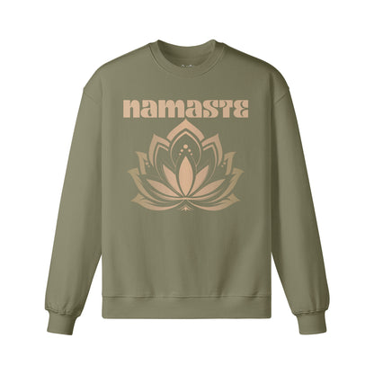 Heavy Oversized Sweatshirt mit Namaste und Lotusblüten print-ASIA-Shirts