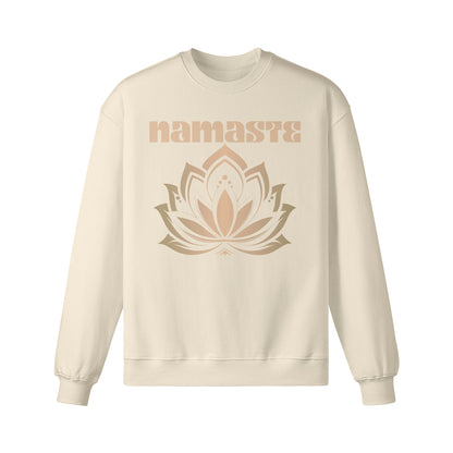 Heavy Oversized Sweatshirt mit Namaste und Lotusblüten print-ASIA-Shirts