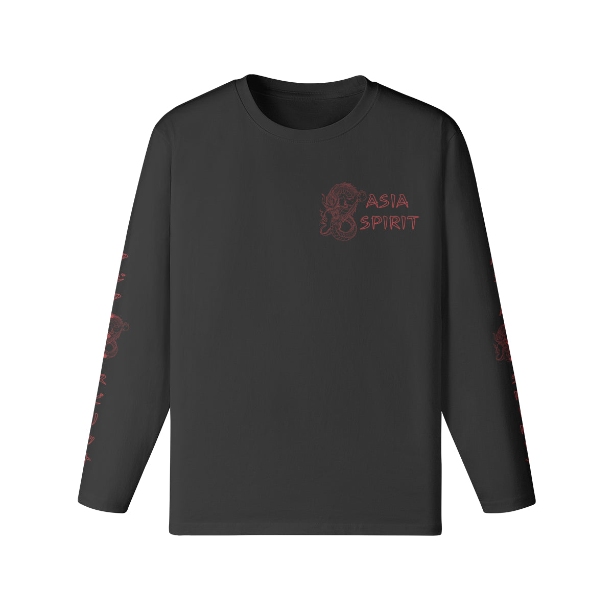 Langarmshirt Bio-Baumwolle mit Drachen print-ASIA-Shirts