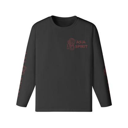 Langarmshirt Bio-Baumwolle mit Drachen print-ASIA-Shirts