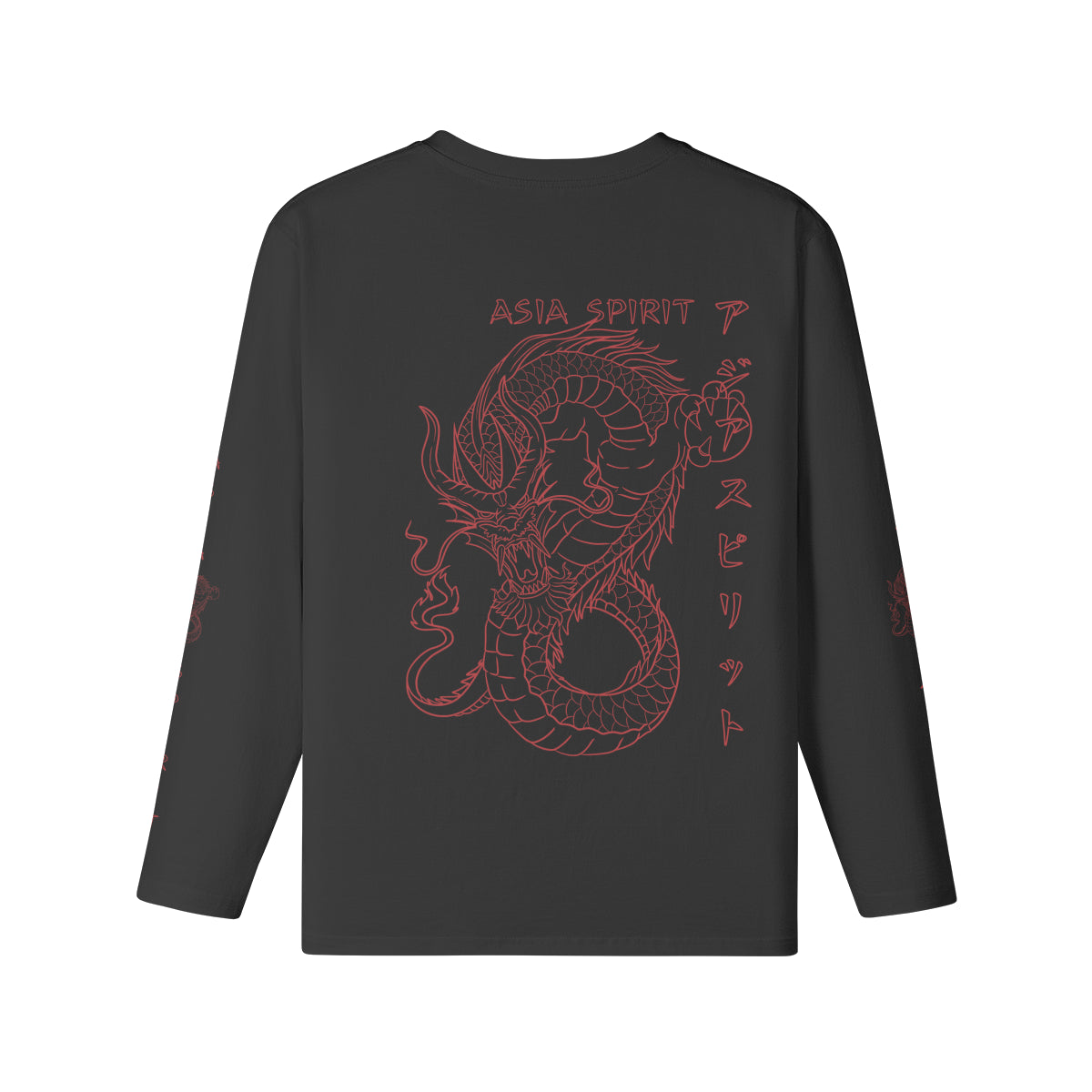 Langarmshirt Bio-Baumwolle mit Drachen print-ASIA-Shirts