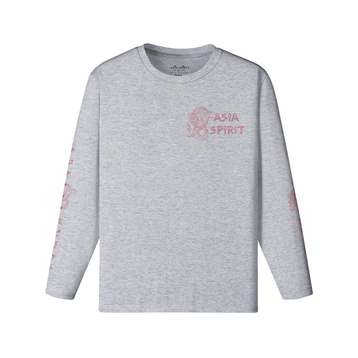 Langarmshirt Bio-Baumwolle mit Drachen print-ASIA-Shirts
