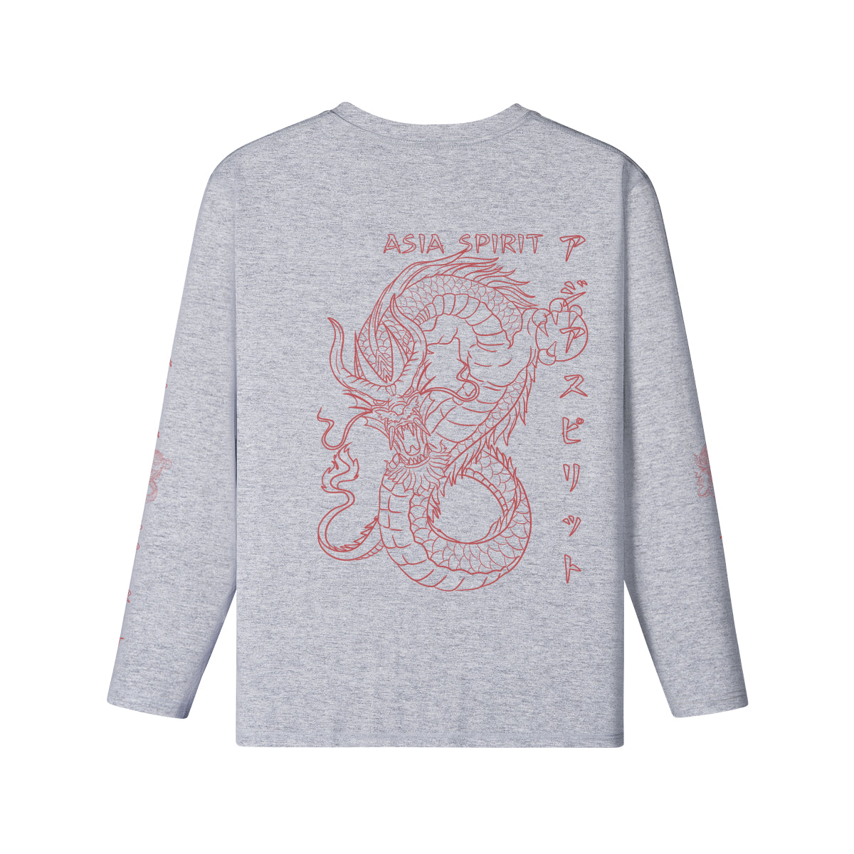 Langarmshirt Bio-Baumwolle mit Drachen print-ASIA-Shirts