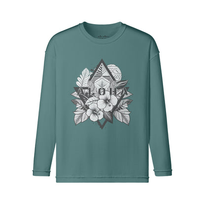 Vintage Langarmshirt im Streetwear look mit ALOHA print-ASIA-Shirts
