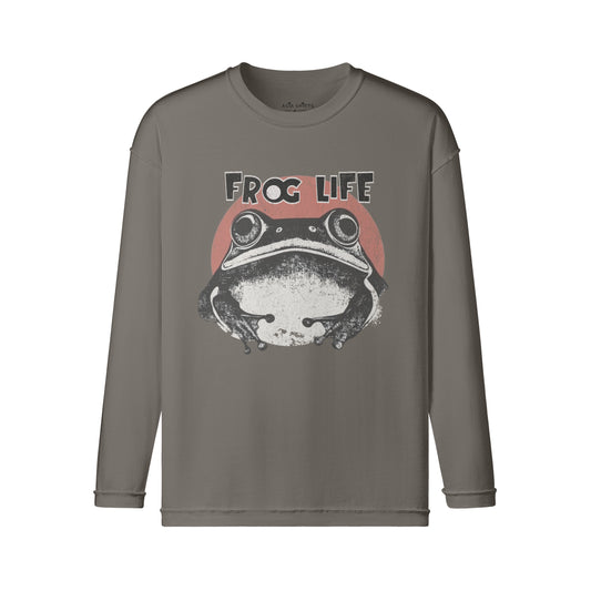 Vintage Langarmshirt im Streetwear look mit Frosch print "FRog Life"-ASIA-Shirts ASIA-Shirts