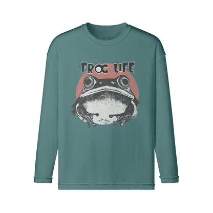 Vintage Langarmshirt im Streetwear look mit Frosch print "FRog Life"-ASIA-Shirts