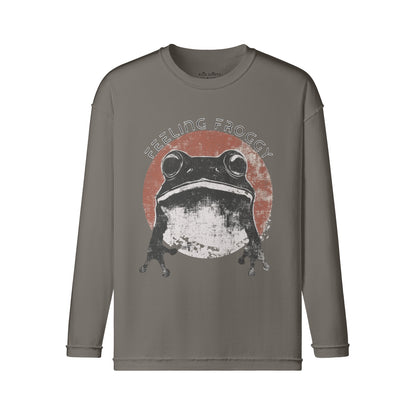 Vintage Langarmshirt im Streetwear look mit Frosch print "Feeling Froggy"-ASIA-Shirts