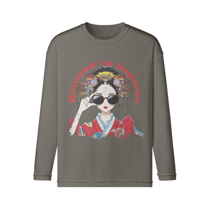 Vintage Langarmshirt im Streetwear look mit Geisha print "Dress to impress"-ASIA-Shirts