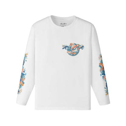 Langarmshirt mit Koi und Japan Wave print Bio-Baumwolle-ASIA-Shirts