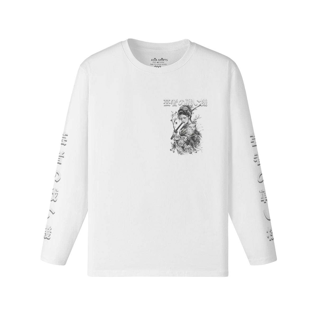 Langarmshirt Bio-Baumwolle mit Geisha print-ASIA-Shirts