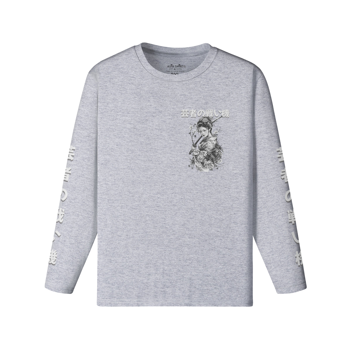 Langarmshirt Bio-Baumwolle mit Geisha print-ASIA-Shirts
