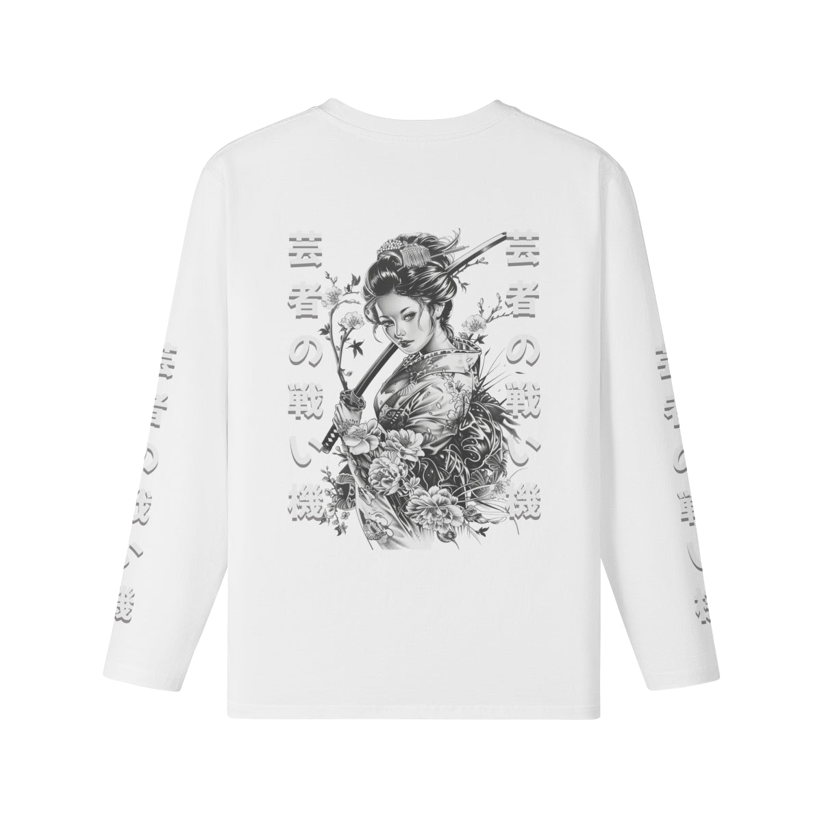Langarmshirt Bio-Baumwolle mit Geisha print-ASIA-Shirts