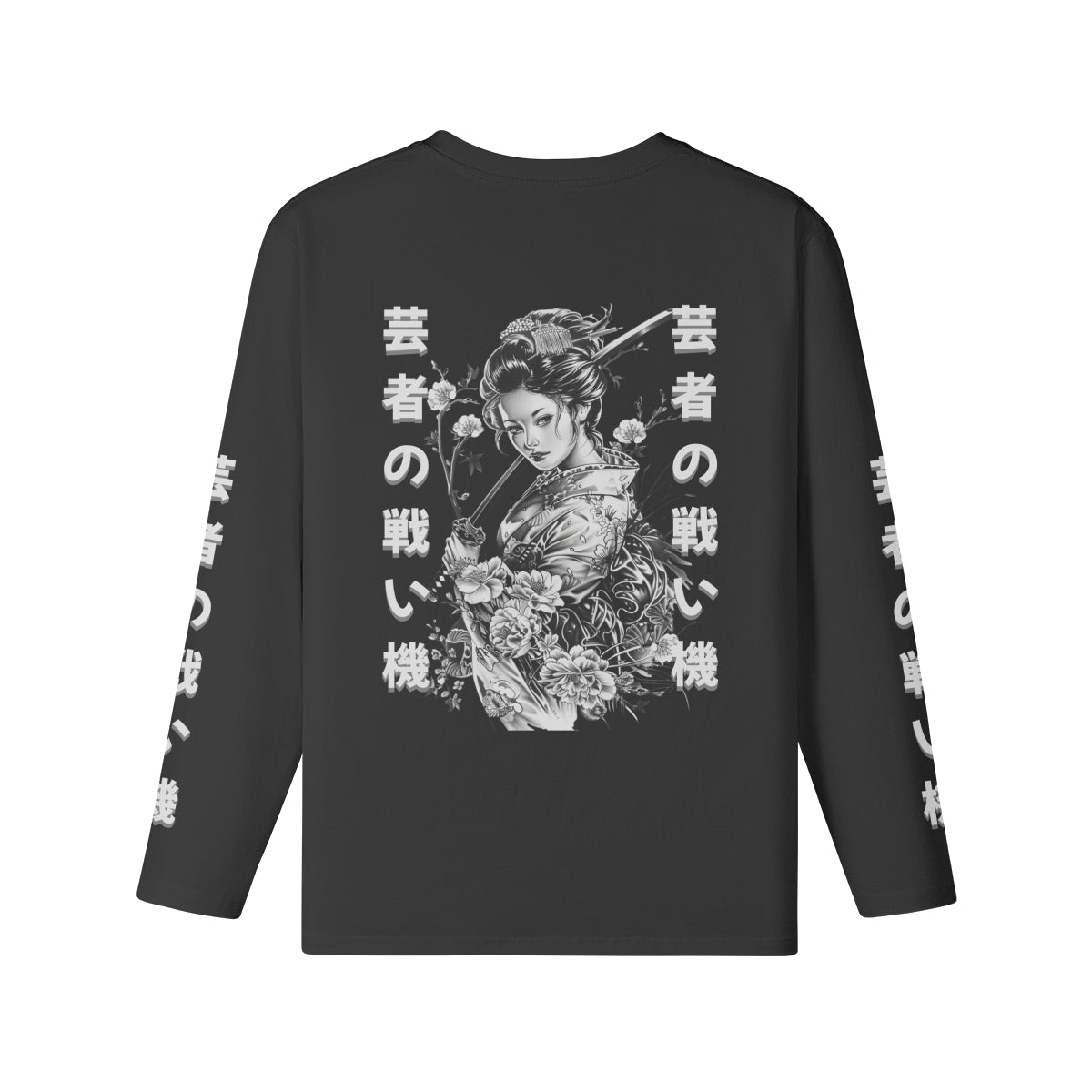 Langarmshirt Bio-Baumwolle mit Geisha print-ASIA-Shirts