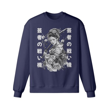 Heavy Oversized Sweatshirt mit Geisha - Sword print-ASIA-Shirts