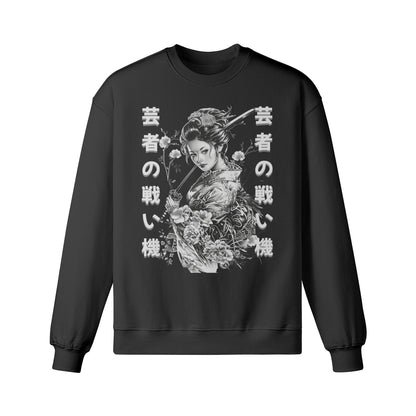 Heavy Oversized Sweatshirt mit Geisha - Sword print-ASIA-Shirts