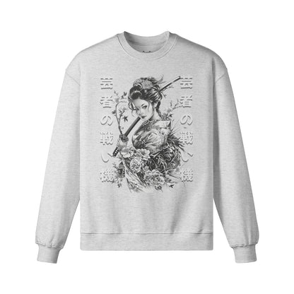 Heavy Oversized Sweatshirt mit Geisha - Sword print-ASIA-Shirts