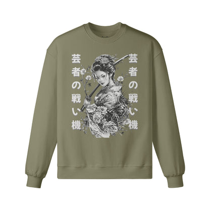 Heavy Oversized Sweatshirt mit Geisha - Sword print-ASIA-Shirts