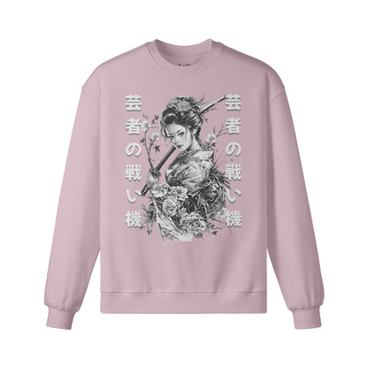 Heavy Oversized Sweatshirt mit Geisha - Sword print-ASIA-Shirts