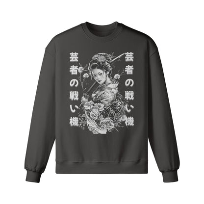 Heavy Oversized Sweatshirt mit Geisha - Sword print-ASIA-Shirts