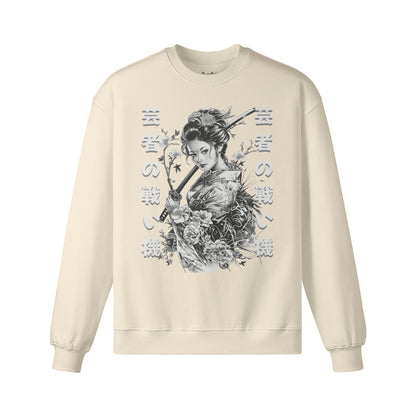 Heavy Oversized Sweatshirt mit Geisha - Sword print-ASIA-Shirts