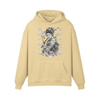 Premium Hoodie washed out look Geisha mit Schwert print-ASIA-Shirts