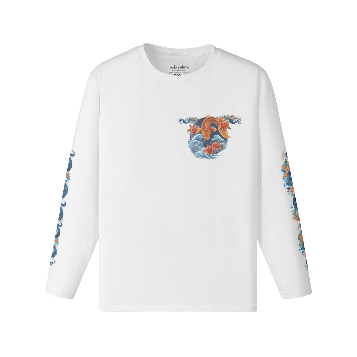 Langarmshirt Bio-Baumwolle mit Koi print-ASIA-Shirts
