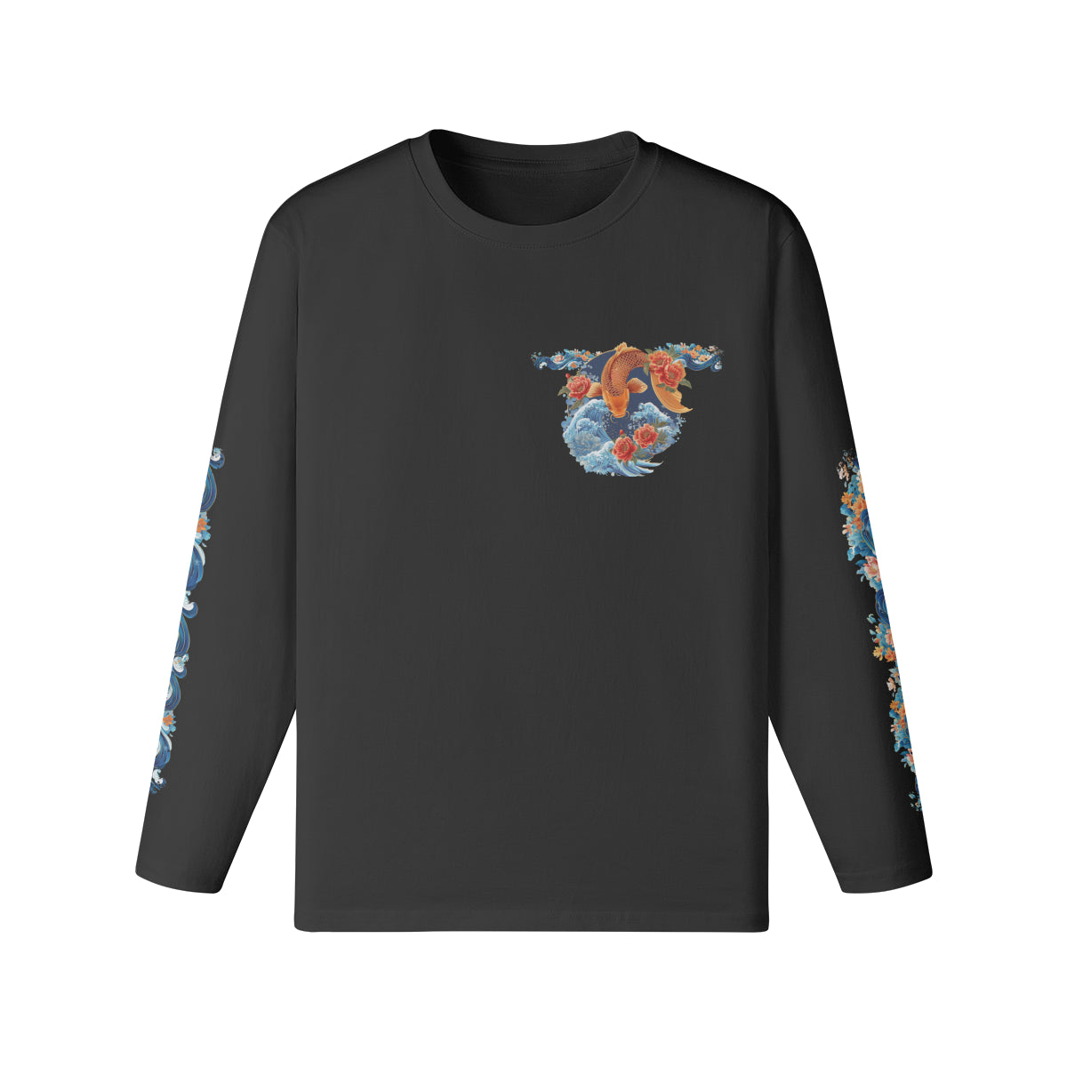 Langarmshirt Bio-Baumwolle mit Koi print-ASIA-Shirts
