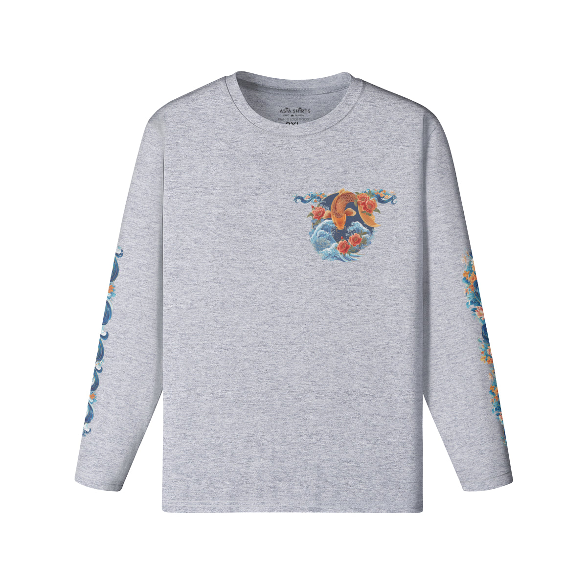 Langarmshirt Bio-Baumwolle mit Koi print-ASIA-Shirts