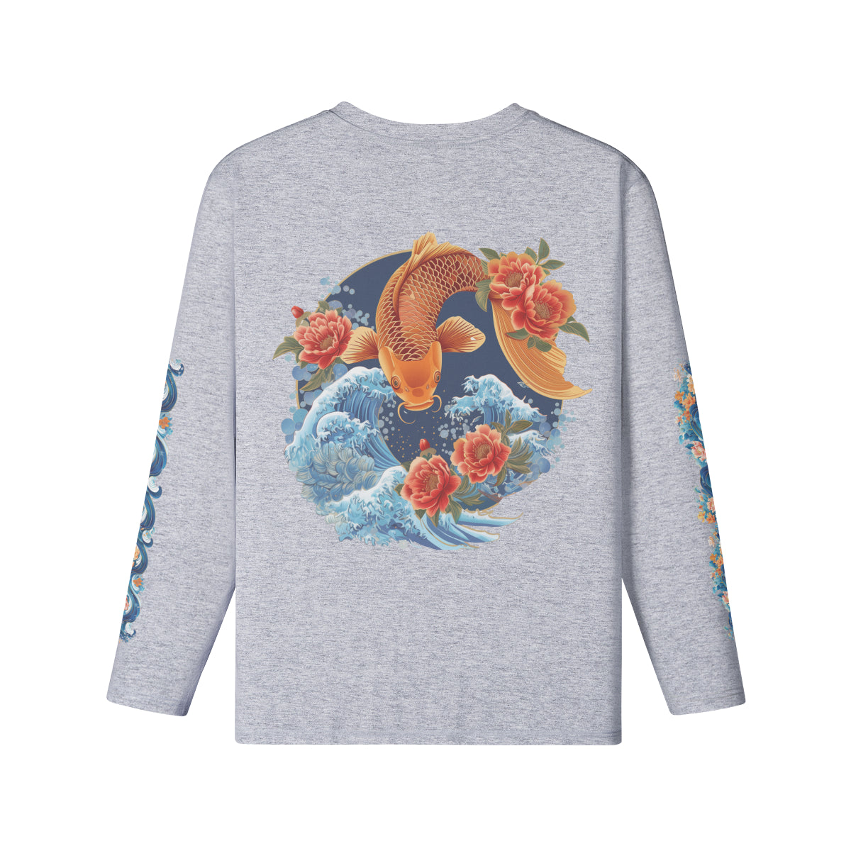 Langarmshirt Bio-Baumwolle mit Koi print-ASIA-Shirts