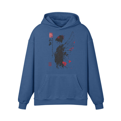 Premium Hoodie washed out look mit "Geisha Engel" print-ASIA-Shirts
