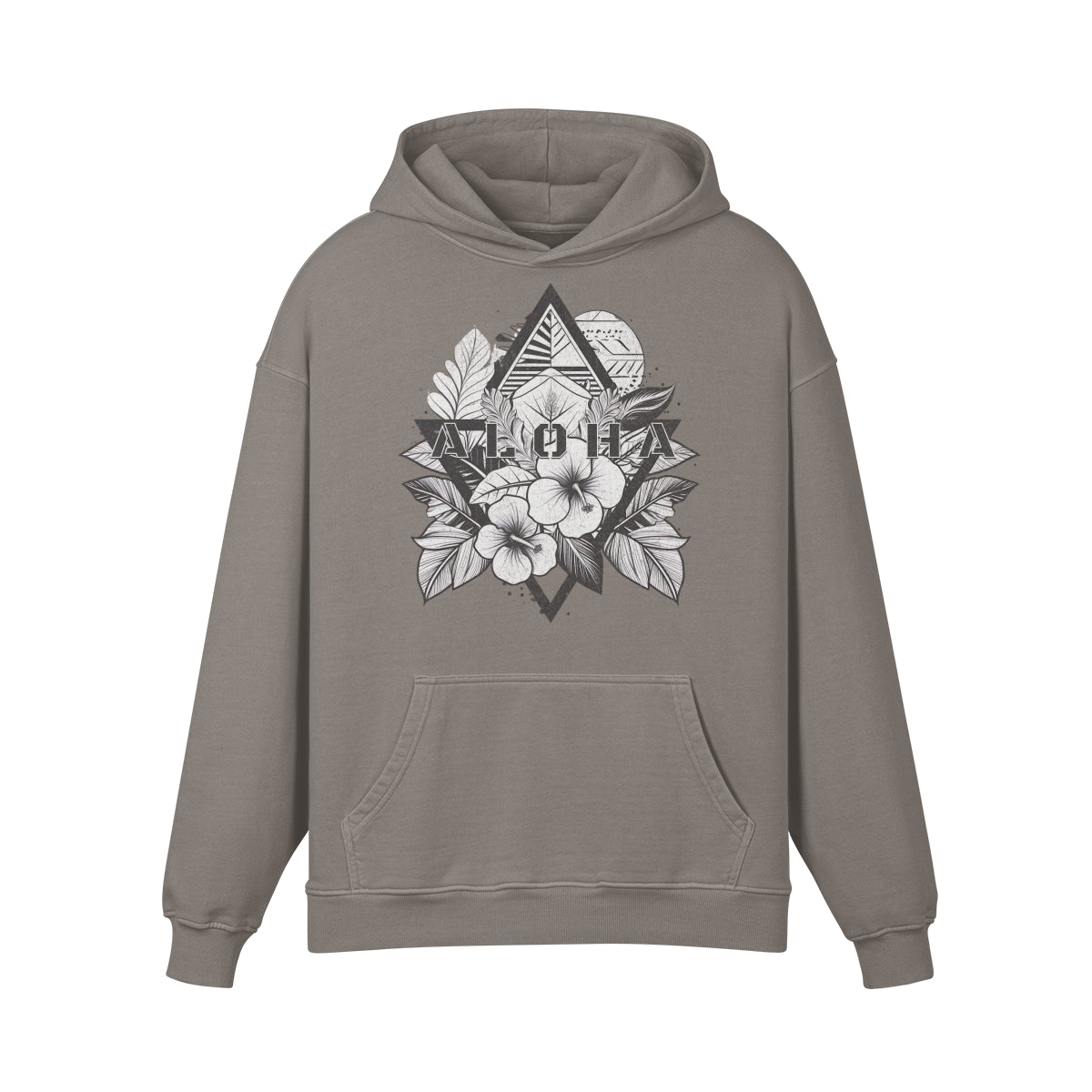 Premium Hoodie washed out look "ALOHA" print-ASIA-Shirts