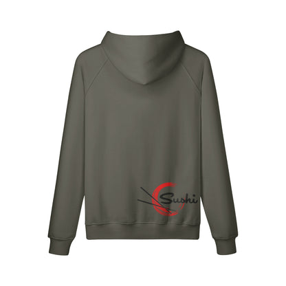 Kuscheliger Hoodie Innenseite mit Sweatfleece mit Sushi print-ASIA-Shirts