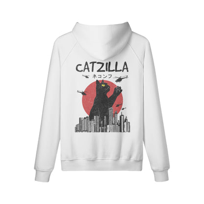 Kuscheliger Hoodie mit super coolem Catzilla Rückenprint-ASIA-Shirts