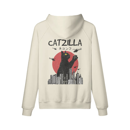 Kuscheliger Hoodie mit super coolem Catzilla Rückenprint-ASIA-Shirts
