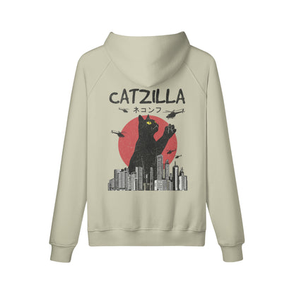 Kuscheliger Hoodie mit super coolem Catzilla Rückenprint-ASIA-Shirts