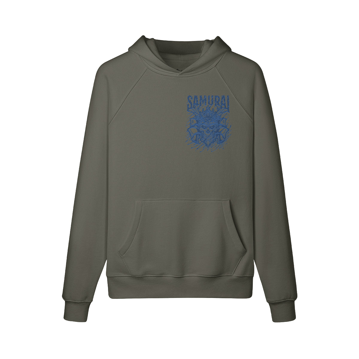 Kuscheliger Hoodie mit blauem Samurai print-ASIA-Shirts
