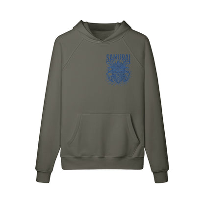Kuscheliger Hoodie mit blauem Samurai print-ASIA-Shirts