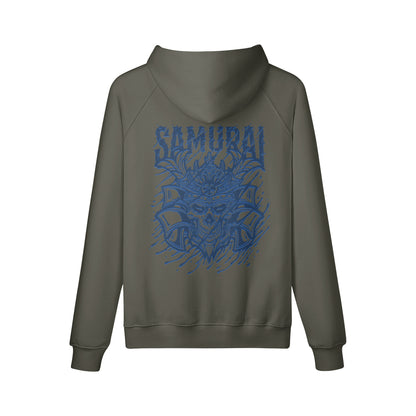 Kuscheliger Hoodie mit blauem Samurai print-ASIA-Shirts