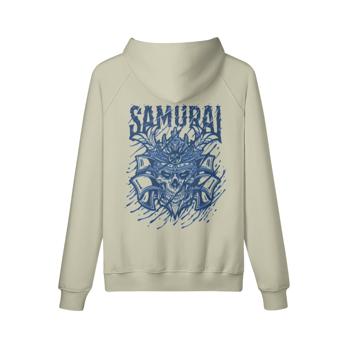 Kuscheliger Hoodie mit blauem Samurai print-ASIA-Shirts