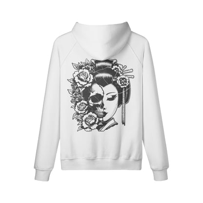 Kuscheliger Hoodie Innenseite mit Sweatfleece Skull Geisha print-ASIA-Shirts