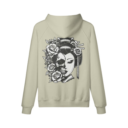 Kuscheliger Hoodie Innenseite mit Sweatfleece Skull Geisha print-ASIA-Shirts