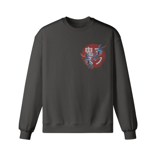 Heavyweight Oversized Sweatshirt Oni Mask Japan Kunst-ASIA-Shirts ASIA-Shirts
