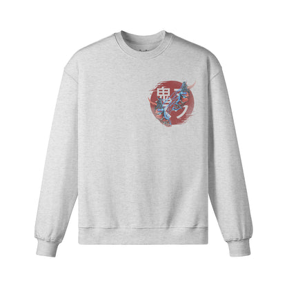 Heavyweight Oversized Sweatshirt Oni Mask Japan Kunst-ASIA-Shirts