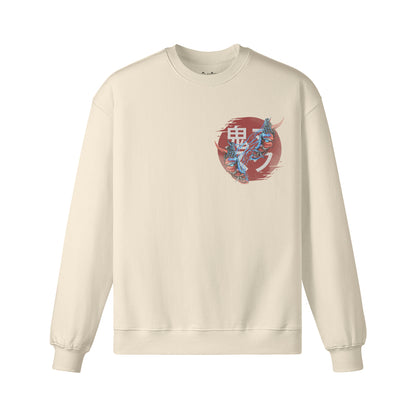Heavyweight Oversized Sweatshirt Oni Mask Japan Kunst-ASIA-Shirts
