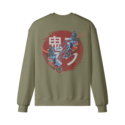 Heavyweight Oversized Sweatshirt Oni Mask Japan Kunst-ASIA-Shirts