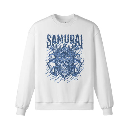 Heavyweight Oversized Sweatshirt blauer Samurai Japan Kunst-ASIA-Shirts