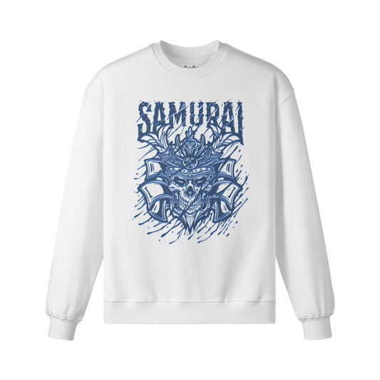 Heavyweight Oversized Sweatshirt blauer Samurai Japan Kunst-ASIA-Shirts ASIA-Shirts