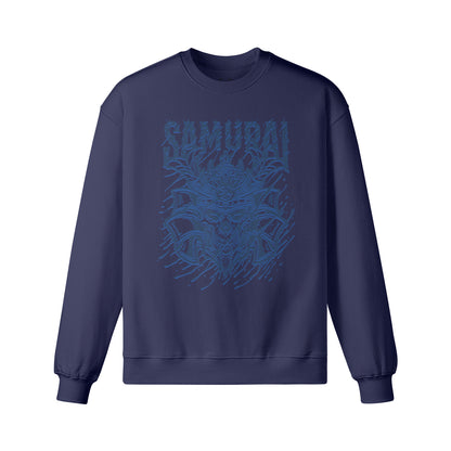 Heavyweight Oversized Sweatshirt blauer Samurai Japan Kunst-ASIA-Shirts